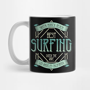 Surfing Santa Monica Beach California Mug